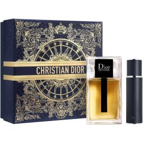 DIOR HOMME 2 PCS SET: 3.4 EAU DE TOILETTE SPRAY + 0.34 EAU DE TOILETTE SPRAY REFILLABLE