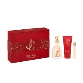 JIMMY CHOO I WANT CHOO 3 PCS SET FOR WOMEN: 3.3 EAU DE PARFUM SPRAY + 0.25 EAU DE PARFUM SPRAY + 3.3 BODY LOTION ...